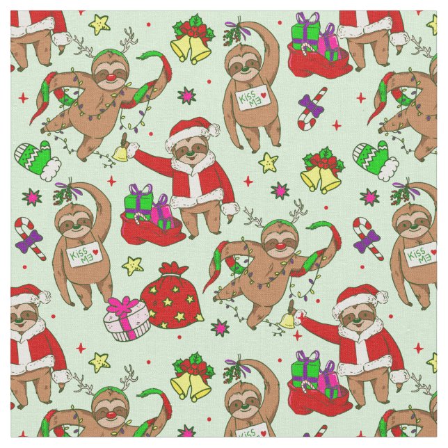 Tela navidades feos santa claus sloth (De cerca)