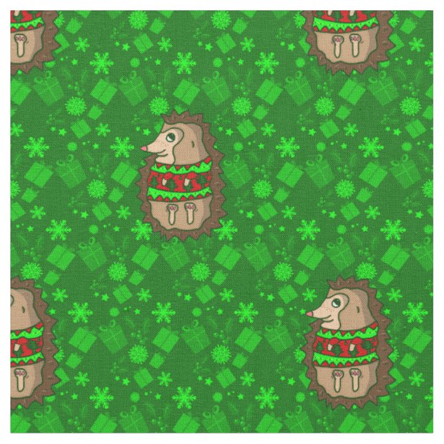 Tela navidades feos suéter hedgehogs (De cerca)