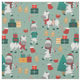 Tela navidades fiestas de invierno de cebra santa navid