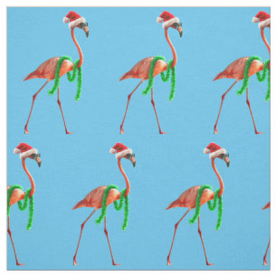 Tela Navidades Flamingo en la playa