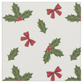 Tela Navidades Frecuentes Plantas Holly Y Patrón De Bar