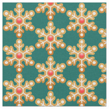 Navidades Gingerbread Snowflake Green Pattern
