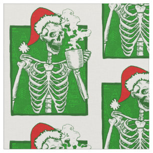 Tela navidades góticos: horror del esqueleto del café