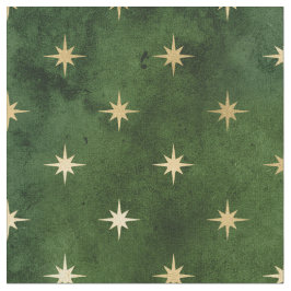 Tela Navidades Green Gold Star Graphic