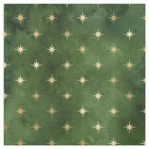 Tela Navidades Green Gold Star Graphic