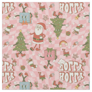 Tela navidades groovy santa funky de los años 1960