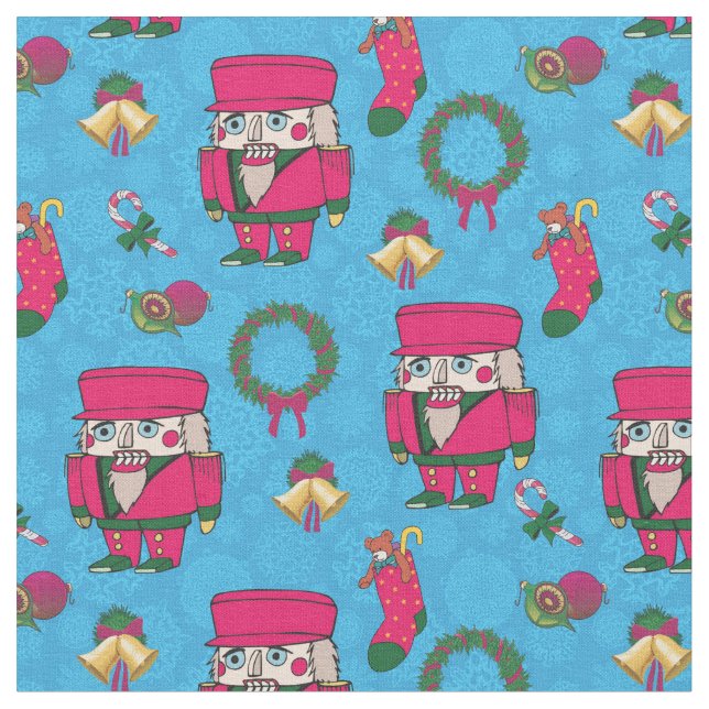 Tela Navidades Juguete de Nutcracker, Patrón de copos d (De cerca)