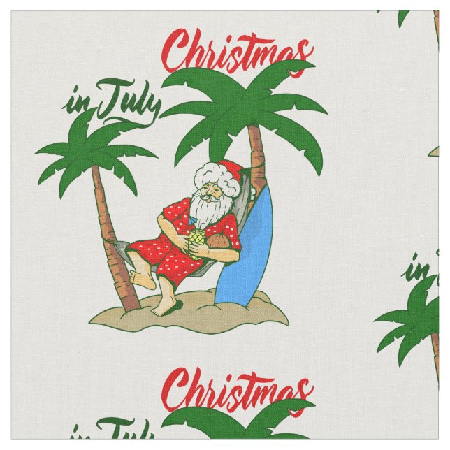 Tela navidades july tropical santa claus (De cerca)