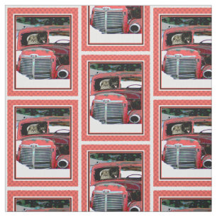 Tela Navidades Keeshond Viejo Camión Pintando Arte Per