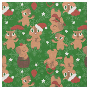 Tela navidades lindos capybara santa copos de nieve
