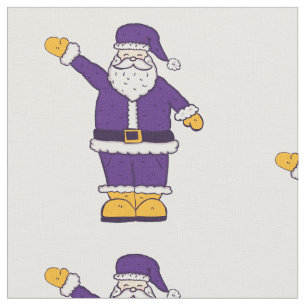 Tela navidades morado amarillo santa claus