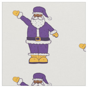 Tela navidades morados de color negro santa claus