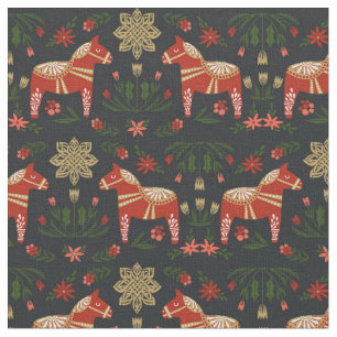 Tela Navidades negros de Dala Horse