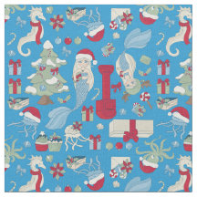 navidades oceánicos mermaid seahorse santa jellyfi