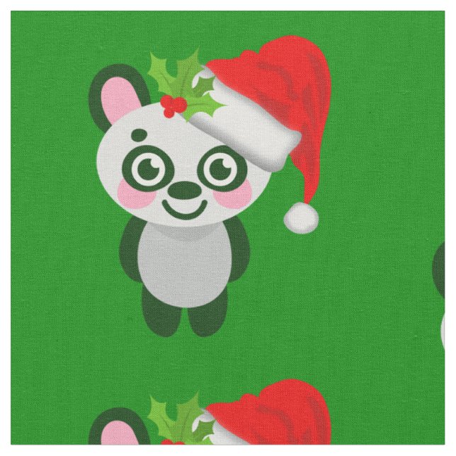 Tela navidades panda santa claus (De cerca)