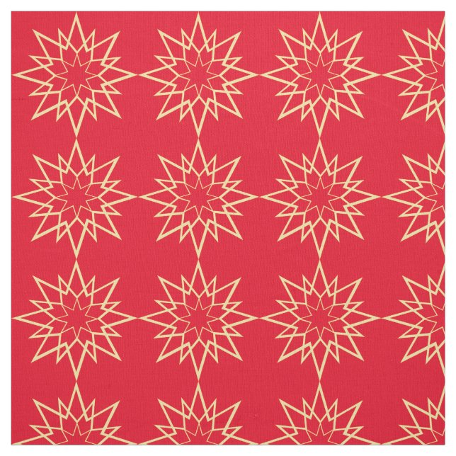 Tela Navidades Patrón de estrella en rojo (Retal)
