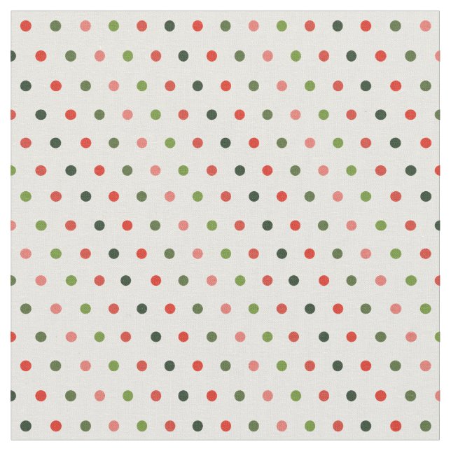 Tela Navidades puntos de polka mínimo retro (De cerca)