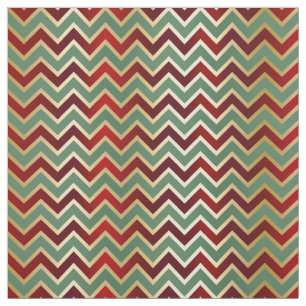 Tela Navidades Red Green Gold Chevron