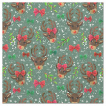 Navidades Reindeer Forest Green