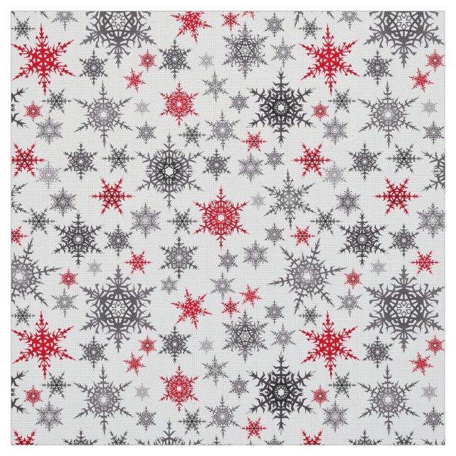 Tela Navidades, rojo, blanco, copos de nieve, invierno (Retal)