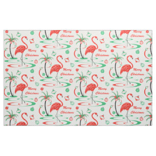 Tela Navidades rojos Flamingo Feliz Navidad grande