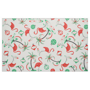 Tela Navidades rojos Flamingo Multitrama de gran tamaño