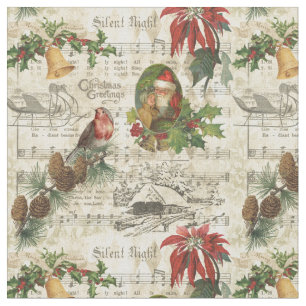 Tela Navidades Rústicos Vintage Gold Floral