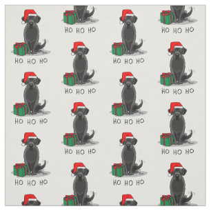 Tela Navidades Santa Black Labrador Retriever Cute