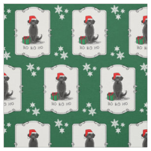 Tela Navidades Santa Black Labrador Retriever Cute