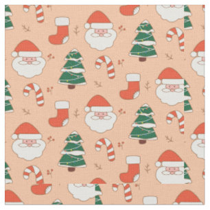 Tela Navidades Santa, Candy Canes, y. Árboles