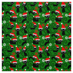 Tela navidades santa cats xmas fabric