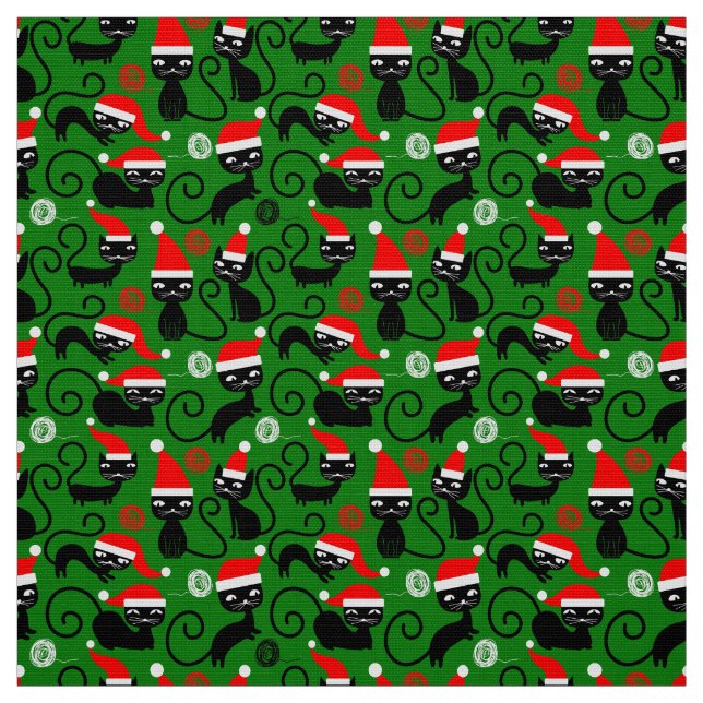 Tela navidades santa cats xmas fabric (Retal)