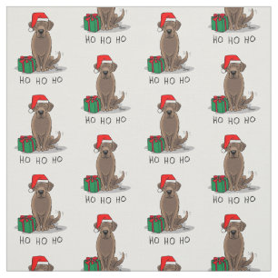 Tela Navidades Santa Chocolate Labrador Recupera curios