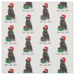 Tela Navidades Santa Claus Gorra Rottweiler Dog Funny