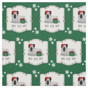 Tela Navidades Santa Claus Gorra Skye Terrier (plata)