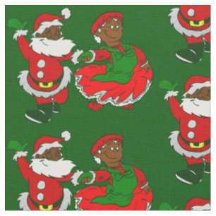 Tela navidades santa claus, mujer negra