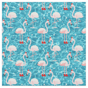 Tela navidades santa flamingo