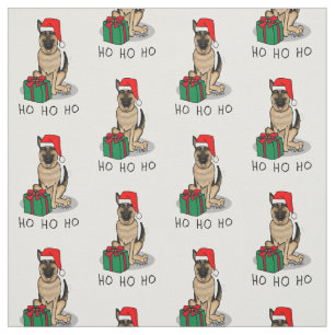 Tela Navidades Santa Hat German Shepherd Dog Cute