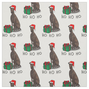 Tela Navidades Santa Hat Greyhound Dog (romano le) Cute