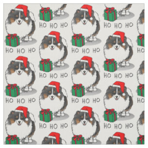 Tela Navidades Santa Hat Pomeranian (tricolor) Cute