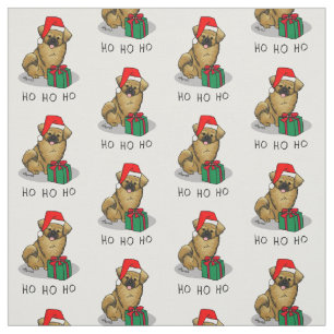 Tela Navidades Santa Hat Tibetan Spaniel (Brown Cute)