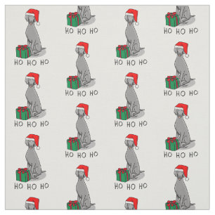Tela Navidades Santa Hat Weimaraner Dog (gris 1) Cute
