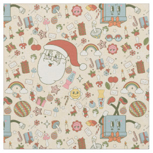 Tela navidades santa hippie groovy vintage