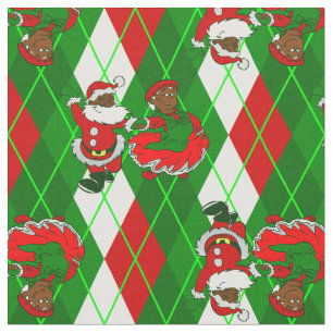 Tela navidades santa negra esposa plaid
