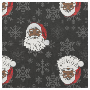 Tela navidades santa negro claus copos de nieve