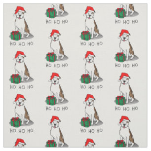 Tela Navidades Santa Pit Bull (izquierda romano le whit