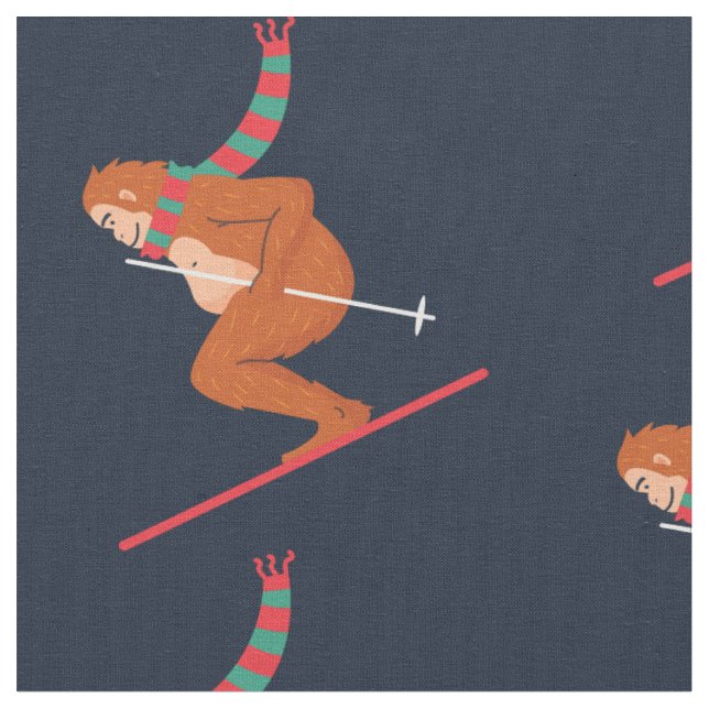 Tela navidades sasquatch bigfoot yeti ski (De cerca)