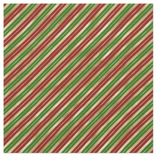 Tela Navidades Stripes Red Green Gold