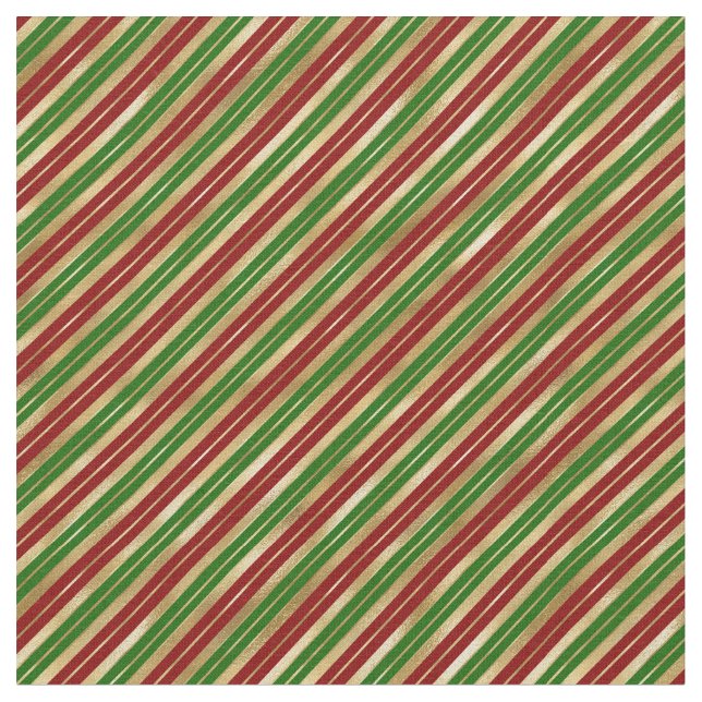 Tela Navidades Stripes Red Green Gold (De cerca)