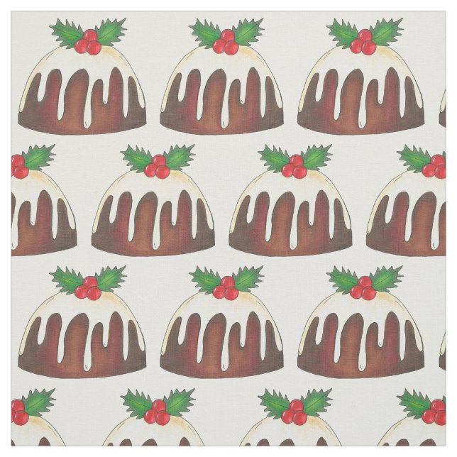 Tela Navidades Sugar Plum Pudding Postre de vacaciones (Retal)